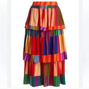 Farm Rio Sunset Stripe Midi Skirt - Size Small NWT
